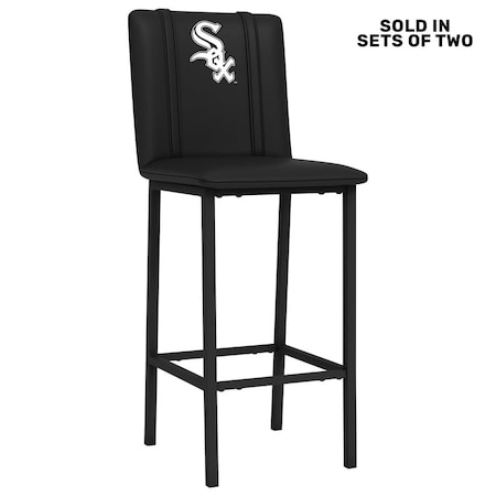 Dreamseat Bar Stool 500 with Chicago White Sox Primary Logo, 2PK XZ500BSDBLK-PSMLB20052A